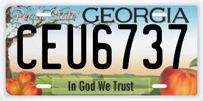 GA license plate CEU6737