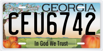 GA license plate CEU6742