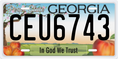 GA license plate CEU6743