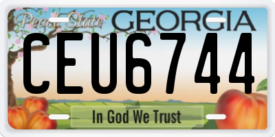 GA license plate CEU6744
