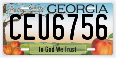 GA license plate CEU6756