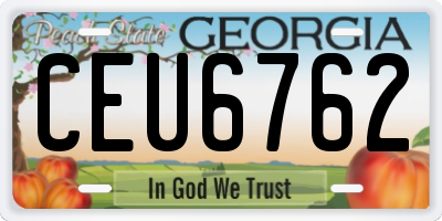 GA license plate CEU6762