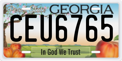 GA license plate CEU6765