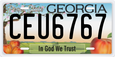 GA license plate CEU6767