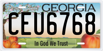 GA license plate CEU6768
