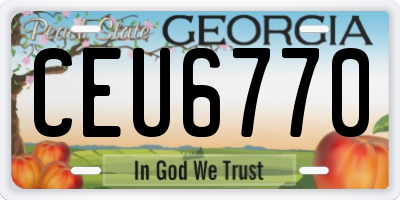GA license plate CEU6770
