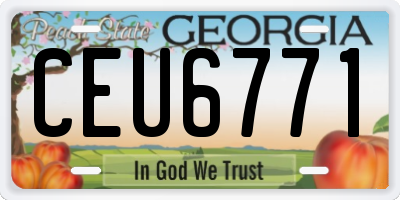 GA license plate CEU6771