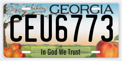 GA license plate CEU6773