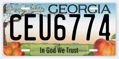 GA license plate CEU6774