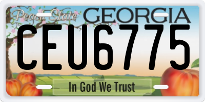 GA license plate CEU6775
