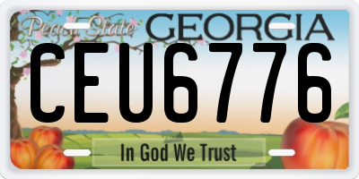 GA license plate CEU6776