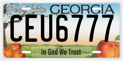 GA license plate CEU6777