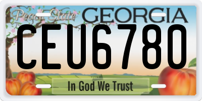 GA license plate CEU6780