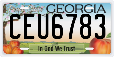 GA license plate CEU6783