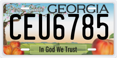 GA license plate CEU6785