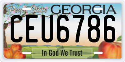 GA license plate CEU6786