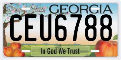 GA license plate CEU6788
