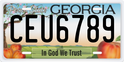 GA license plate CEU6789