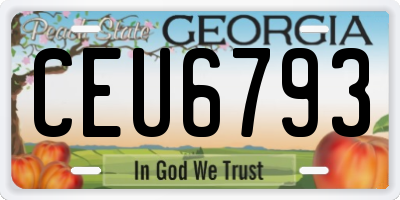 GA license plate CEU6793