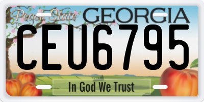 GA license plate CEU6795