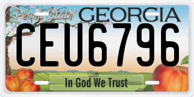 GA license plate CEU6796