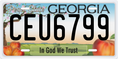 GA license plate CEU6799
