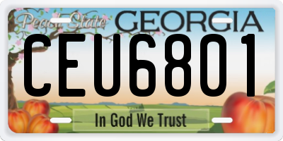 GA license plate CEU6801