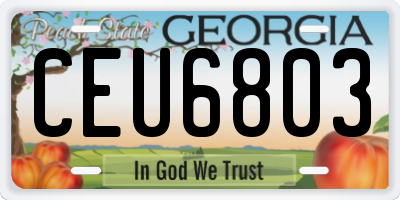 GA license plate CEU6803