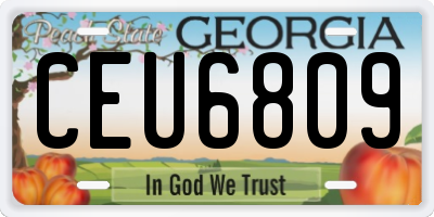 GA license plate CEU6809