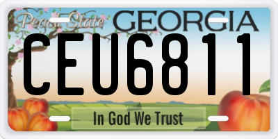 GA license plate CEU6811