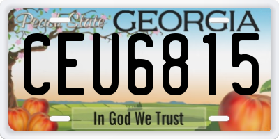 GA license plate CEU6815