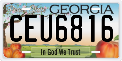 GA license plate CEU6816
