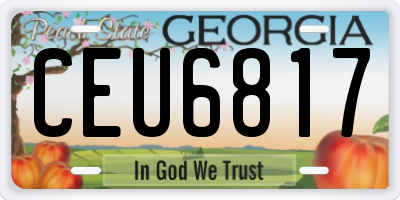 GA license plate CEU6817
