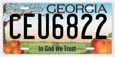 GA license plate CEU6822