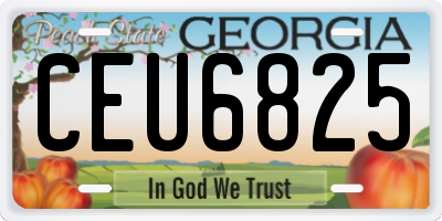 GA license plate CEU6825