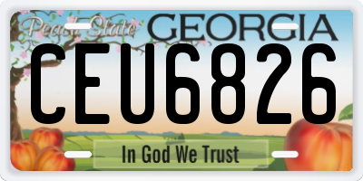 GA license plate CEU6826