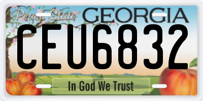 GA license plate CEU6832