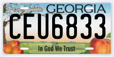 GA license plate CEU6833