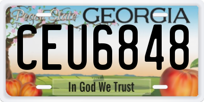 GA license plate CEU6848