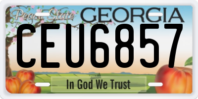 GA license plate CEU6857
