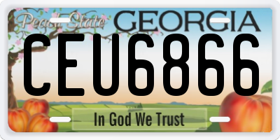 GA license plate CEU6866