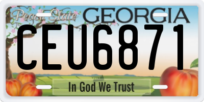 GA license plate CEU6871