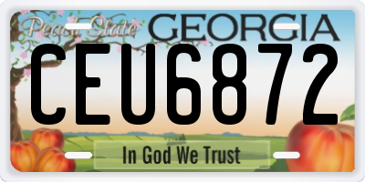 GA license plate CEU6872