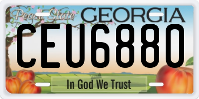 GA license plate CEU6880