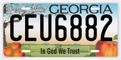GA license plate CEU6882