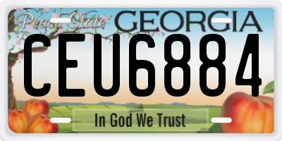 GA license plate CEU6884