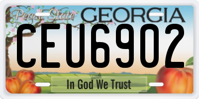 GA license plate CEU6902