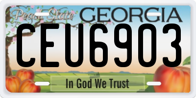 GA license plate CEU6903