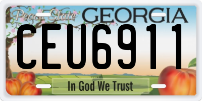 GA license plate CEU6911