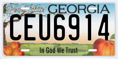 GA license plate CEU6914